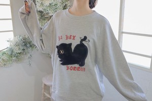 运动衫 女士 刺绣 长袖 可爱 男士 猫