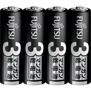 富士通 黒ﾏﾝｶﾞﾝ乾電池単3(4P) R6PU(4S)