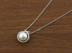 【日本製】SV925 アコヤ真珠　ペンダント【鑑別カード付き】