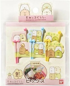 便当装饰叉 角落生物 蓝色 粉色 黄色 日本制造
