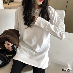 長袖Tシャツ 袖ボタン コットン カジュアル 春 秋　 【2025新作】EH1675