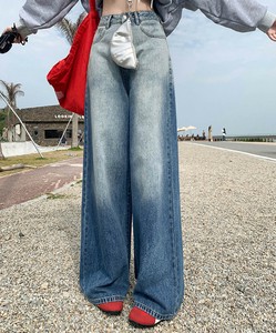 《 aimoha 》グラデーションウォッシュ・ハイウエストワイドデニムパンツ レディース ボトムス