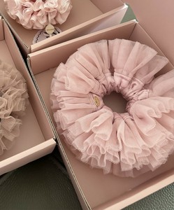 【Jasmine】フリルチュールヘアゴム レディース シュシュ ゴム 髪留め フリル