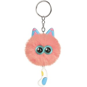 ■2025SS　新作■　ふわふわねこちゃんキーホルダー　サーモピンク