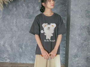 T 恤/上衣 女士 刺绣 短袖 可爱 男士