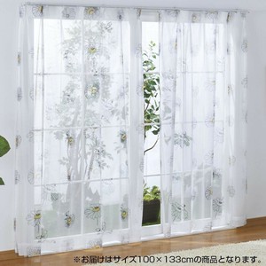 SNOOPY スヌーピー レースカーテン2枚セット フラワー 100×133cm KO-2