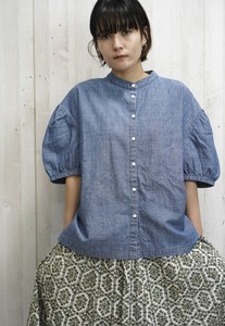 CottonLinenダンガリーパフスリーブシャツ