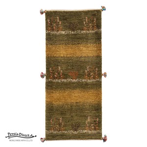 ギャッベ　ペルシャ　イラン　オーガニックウール　絨毯　細長いサイズS (約40×120cm）50×115cm G1364_GR