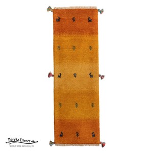 ギャッベ　ペルシャ　イラン　オーガニックウール　絨毯　細長いサイズS (約40×120cm）40×118cm G1365_YE
