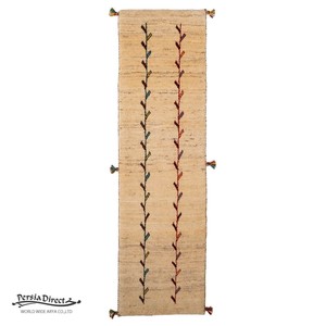 ギャッベ　ペルシャ　イラン　オーガニックウール　絨毯　細長いサイズS (約40×120cm）43×150cm G1538_BE