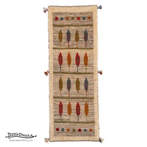 ギャッベ　ペルシャ　イラン　オーガニックウール　絨毯　細長いサイズS (約40×120cm）44×119cm G1547_BE