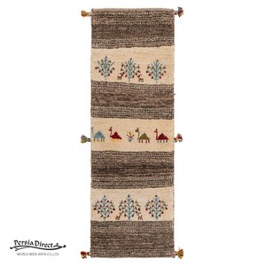 ギャッベ　ペルシャ　イラン　オーガニックウール　絨毯　細長いサイズS (約40×120cm）40×120cm G1548_NE