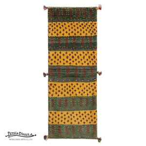 ギャッベ　ペルシャ　イラン　オーガニックウール　絨毯　細長いサイズS (約40×120cm）45×119cm G1546_YE