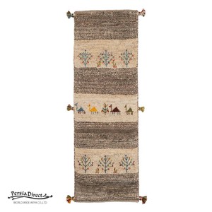 ギャッベ　ペルシャ　イラン　オーガニックウール　絨毯　細長いサイズS (約40×120cm）40×120cm G1557_BE
