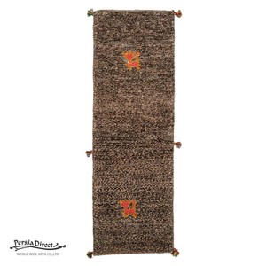ギャッベ　ペルシャ　イラン　オーガニックウール　絨毯　細長いサイズM (約50×150cm）48×145cm G1602_NE