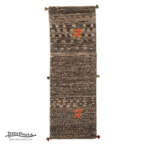 ギャッベ　ペルシャ　イラン　オーガニックウール　絨毯　細長いサイズM (約50×150cm）51×145cm G1605_NE