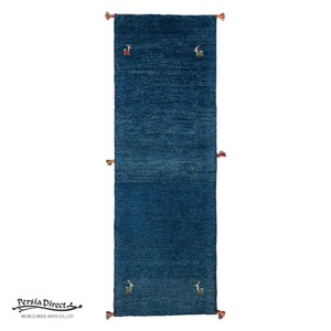 ギャッベ　ペルシャ　イラン　オーガニックウール　絨毯　細長いサイズM (約50×150cm）51×151cm G1607_BL