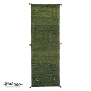 ギャッベ　ペルシャ　イラン　オーガニックウール　絨毯　細長いサイズM (約50×150cm）52×150cm G1609_GR