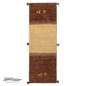 ギャッベ　ペルシャ　イラン　オーガニックウール　絨毯　細長いサイズM (約50×150cm）49×142cm G1616_NE