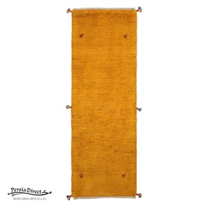 ギャッベ　ペルシャ　イラン　オーガニックウール　絨毯　細長いサイズM (約50×150cm）52×148cm G1620_YE