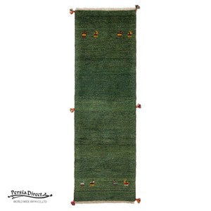 ギャッベ　ペルシャ　イラン　オーガニックウール　絨毯　細長いサイズM (約50×150cm）50×154cm G1622_GR