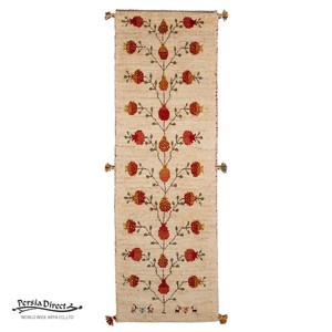 ギャッベ　ペルシャ　イラン　オーガニックウール　絨毯　細長いサイズM (約50×150cm）50×151cm G1629_BE