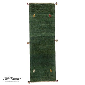 ギャッベ　ペルシャ　イラン　オーガニックウール　絨毯　細長いサイズM (約50×150cm）49×148cm G1633_GR