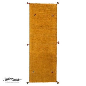 ギャッベ　ペルシャ　イラン　オーガニックウール　絨毯　細長いサイズM (約50×150cm）52×148cm G1634_YE