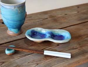 益子焼　あおい器　仕切り皿