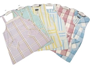 Apron Check Pattern Stripe Casual 100% Cotton