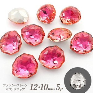 Material Fancy Pink Drop 5-pcs 12 x 10mm