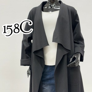 SALE【イタリア製】158C 襟立ドレープデザイン カットカーディガン