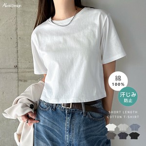 汗染み防止 ショート丈 半袖 Tシャツ