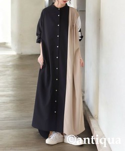 [antiqua] Casual Dress Ladies fashion Shirt Dress Tuck
