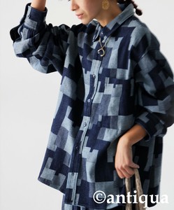 [antiqua] Button Shirt/Blouse Ladies fashion Unisex Men's