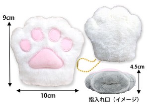 ◆ぷくぷっくり肉球ハンドLMCホワイト　ぬいぐるみ