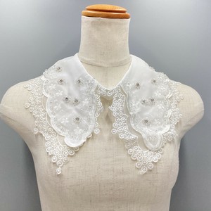 付け襟　刺繍　レース　ビーズ　ラインストーン　お花　フラワー　フリル