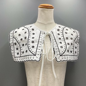 付け襟　刺繍　レース　リボン　ドット