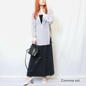 【Comme soi】シアードットプチスタンド長袖ブラウス