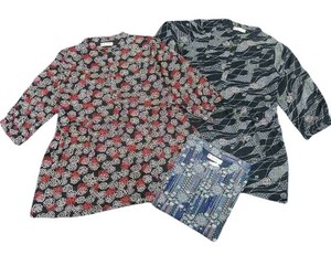 特価　はんなり柄(和柄)　綿100%半袖チュニック　チュニック　ミセス