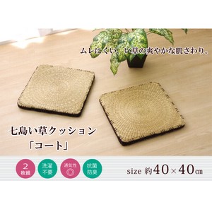 クッション 七島クッション 七島藺草 シート 『コート マチ付』 ブラウン 約40×40cm 2枚組 『コート』