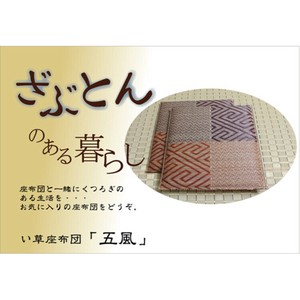 純国産 織込千鳥 い草座布団 『五風 5枚組』 ブラウン 約55×55cm×5P 『五風』