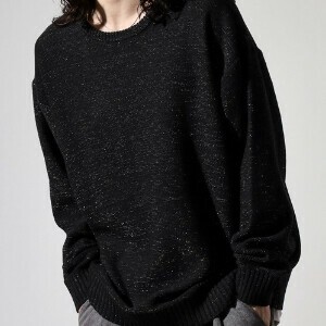 Cardigan Crew Knit Lame Loose Size