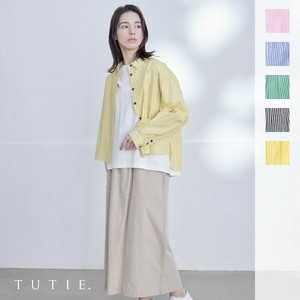 Button Shirt/Blouse Design Stripe Colored Stripe Sleeve Blouse Cotton