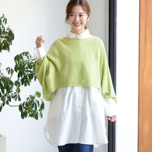 【日本製】カノコ柄ショート丈9分袖ニットセーター（D8-501）