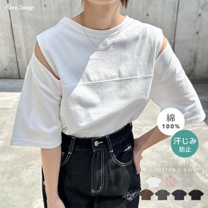 汗染み防止 カットアウト デザイン Tシャツ