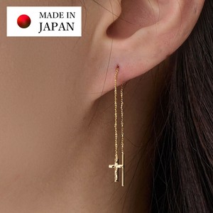 Pierced Earrings Gold Post Gold Jewelry Made in Japan
