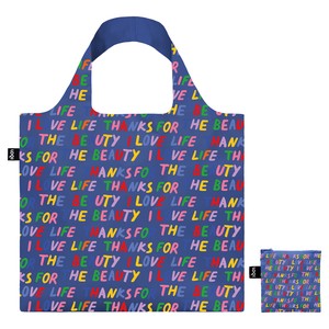 LOQIエコバッグ　GLITTER POWER　Love Life Blue bag