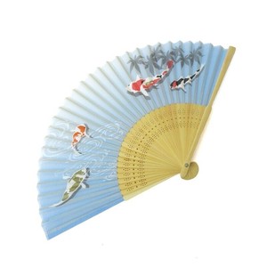◆即納可能◆高級シルク扇子　錦鯉　No.504-351　暑さ対策