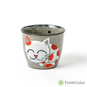 波佐见烧 饭碗 手绘 荞麦猪口 猫 日本制造